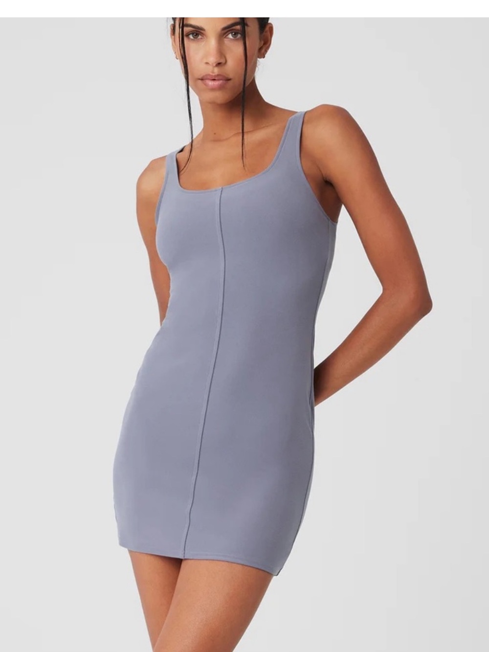 ALO Yoga Lavender Scoop Neck Seamless Slip Dress